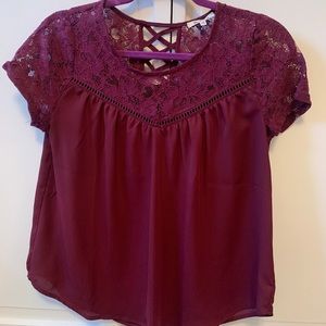 Bleuh Ciel brand. Size XS. Maroon blouse